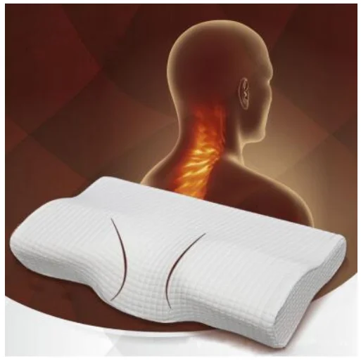 

soft Orthopedic Latex Magnetic White Color Neck Pillow Slow Rebound Memory Foam Pillow Health Cervical Neck size in 50*30CM