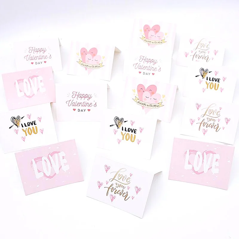 KTBANBANNEY 10PCS Valentine's Day Postcards Wedding Greeting Cards Cute Heart/Love You Forever/Always With You Cards For Wedding