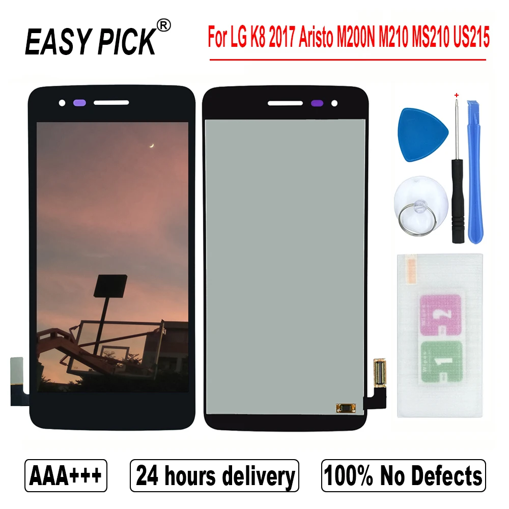 Najtaniej Dla LG K8 2017 Aristo M200N M210 MS210 US215 wyświetlacz LCD montaż digitizera ekranu dotykowego z ramą darmowe narzędzia