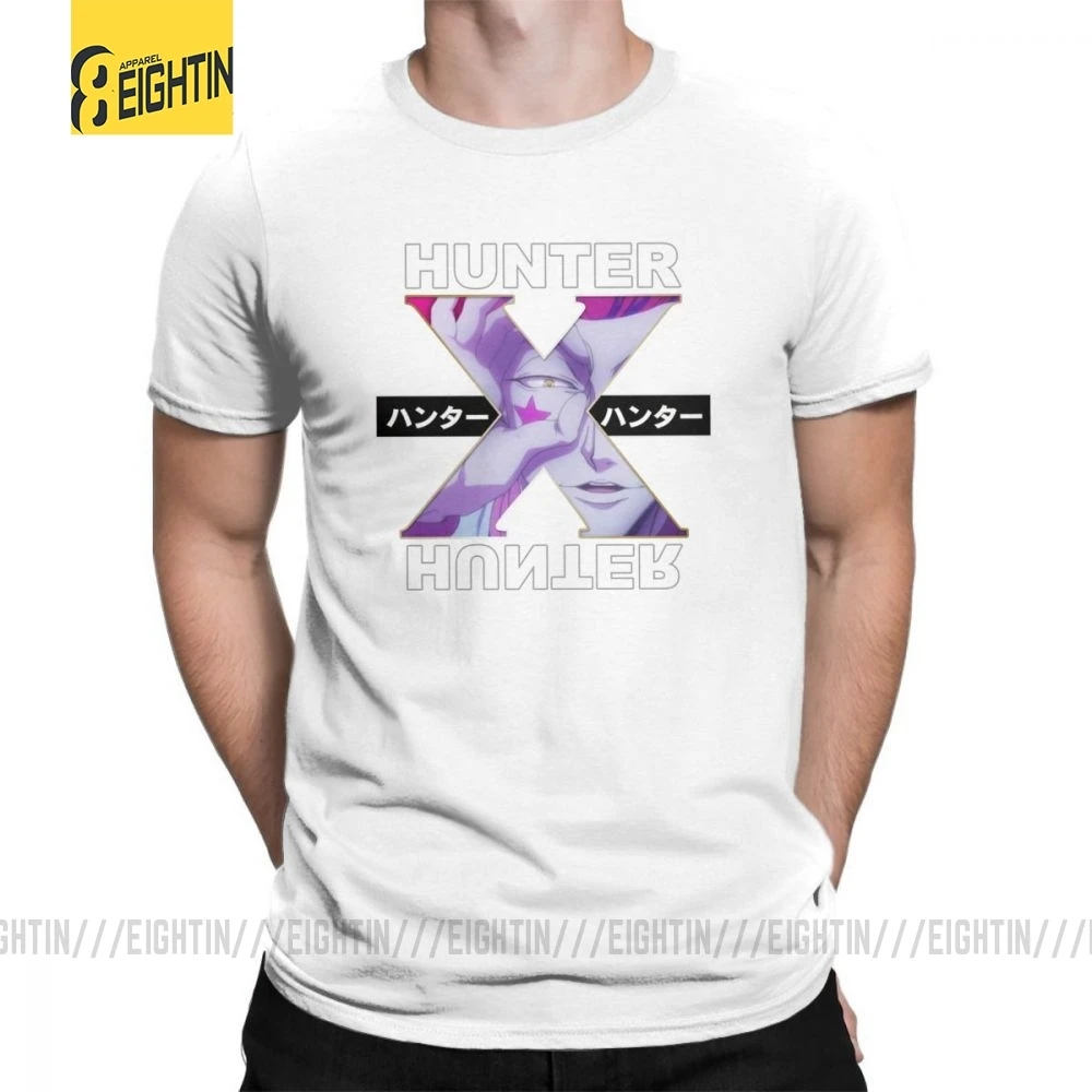 Hunter X Hunter футболки Hisoka очищенные хлопковые футболки с круглым воротником классические уличные футболки с коротким рукавом мужские комиксы плюс - Цвет: Белый