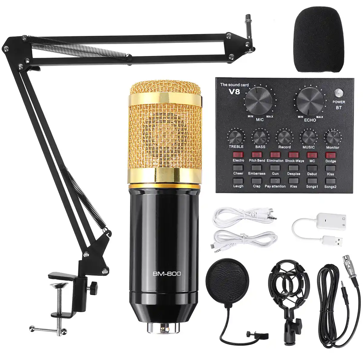 Bm800 Pro Microphone Mixer Audio Dj Condenser Mic Stand Usb Wireless Karaoke Ktv Professional Recording Live Bluetooth Soundcard Microphones Aliexpress
