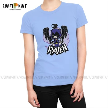 

Teen Titans Go Raven Attack Tshirt for Women Ulzzang T-shirts Short Sleeve Tee Shirt Tops Cotton Funny Clothes Female Plus Size