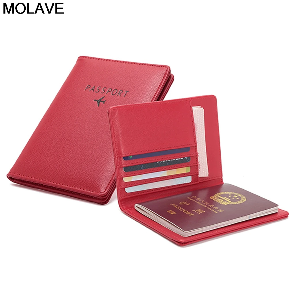 Molave Wallet Neutral Multi-purpose Travel Passport Wallet Passport Wallet Unisex Tri-fold Document Synthetic Leather Organizer