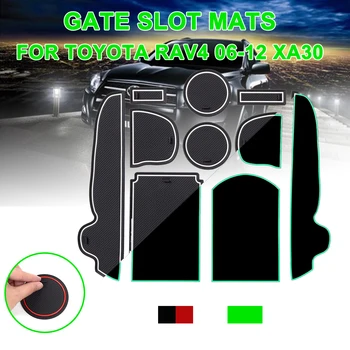 

For Toyota RAV4 2006-2012 xa30 Anti-Slip Gate Slot Mat Rubber Coaster Accessories For RAV 4 2006 2007 2008 2009 2010 2011 2012