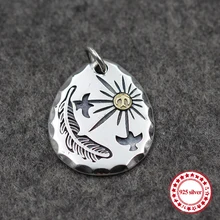 Подвески из стерлингового серебра 925 пробы, классические индийские пары, орлиные перья, Форма креста, моделирование, отправить украшение подарок для влюблённых