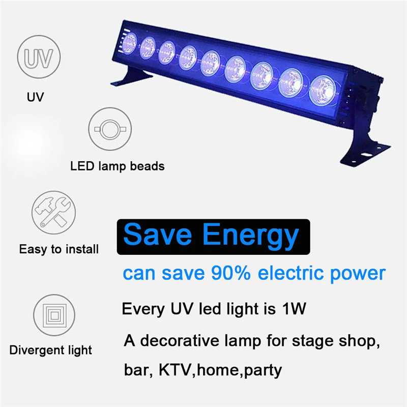 9/12 Led диско УФ фиолетовый черный светильник s 27 Вт 36 Вт Led световая установка диджея DMX лампа для вечерние Ktv сценическая лампа для бара с подсветкой Голосовое управление 27 Вт Rem