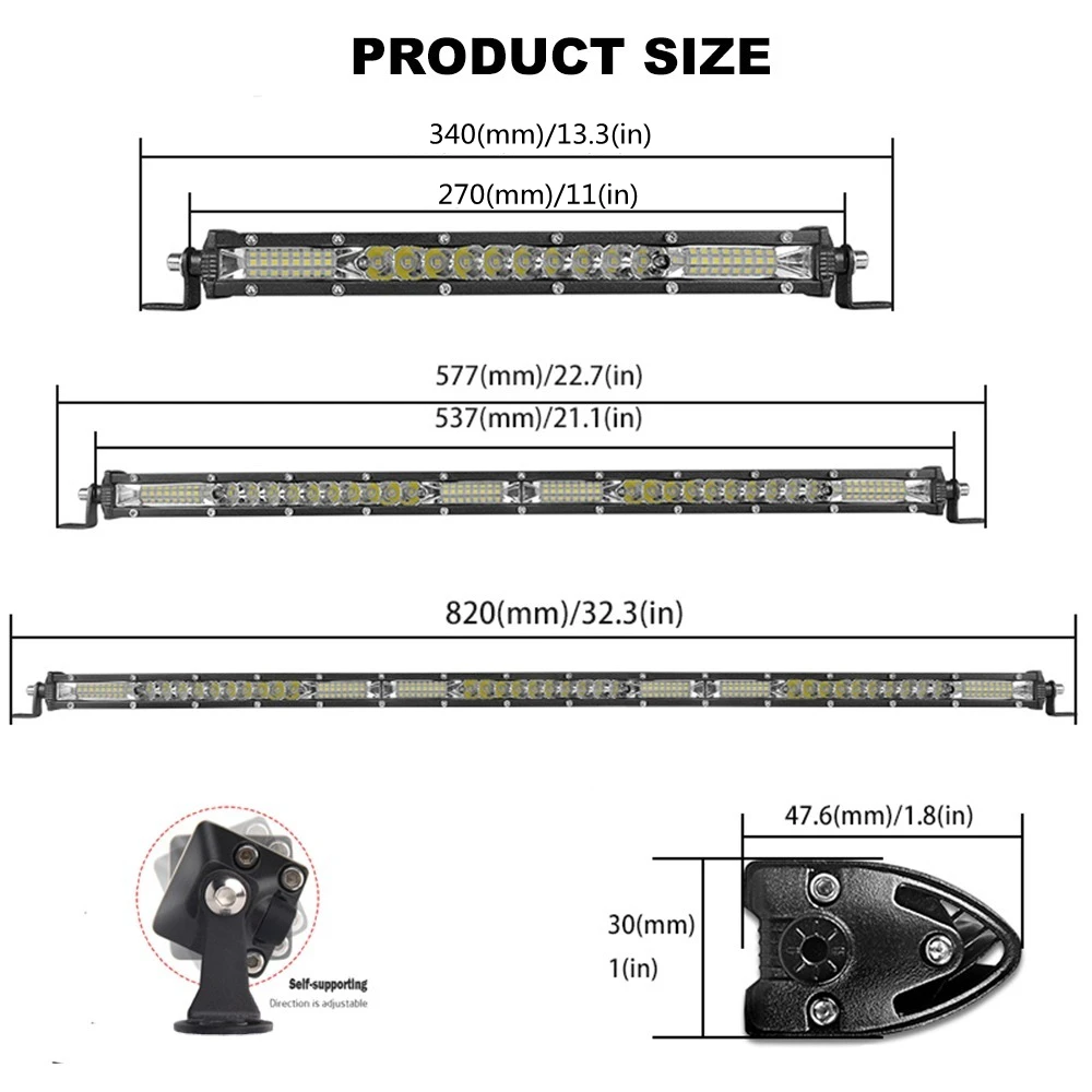 Car Led Interior Lights Willpower 10Pcs 6 Inch 18W LED Work Light 1800LM Spot Flood Car Lights Light Bar Car