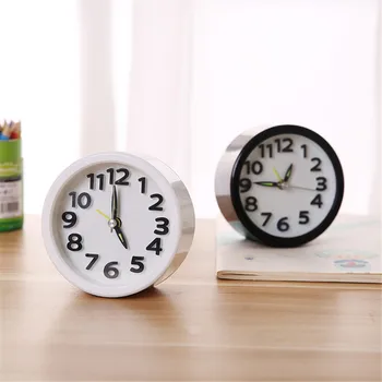 

Square Round Alarm Clock Snooze Silent Sweeping Wake Up Table Clock Battery Powered Snooze Compact Portable Travel Alarm Clock