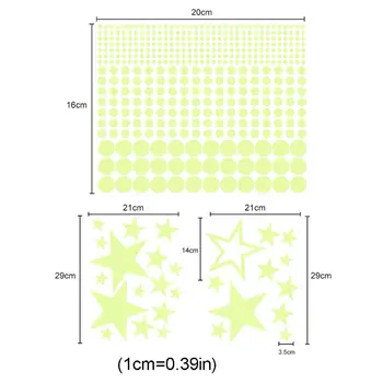 

435 Pcs Fluorescent Wall Stickers Luminous Stars/Moon/Stars/Dots for Kid's Room GXMB