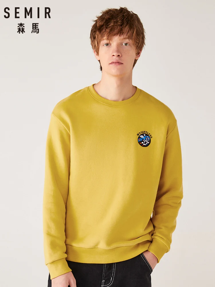 Зима 2019 новая свободная толстовка SEMIR Мужская бархатная рубашка утепленный