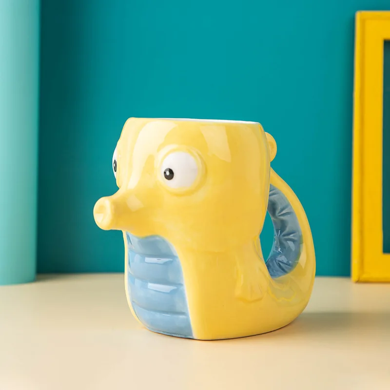 

3D Mug ceramic hippocampus cup large capacity water cup coffee mug
