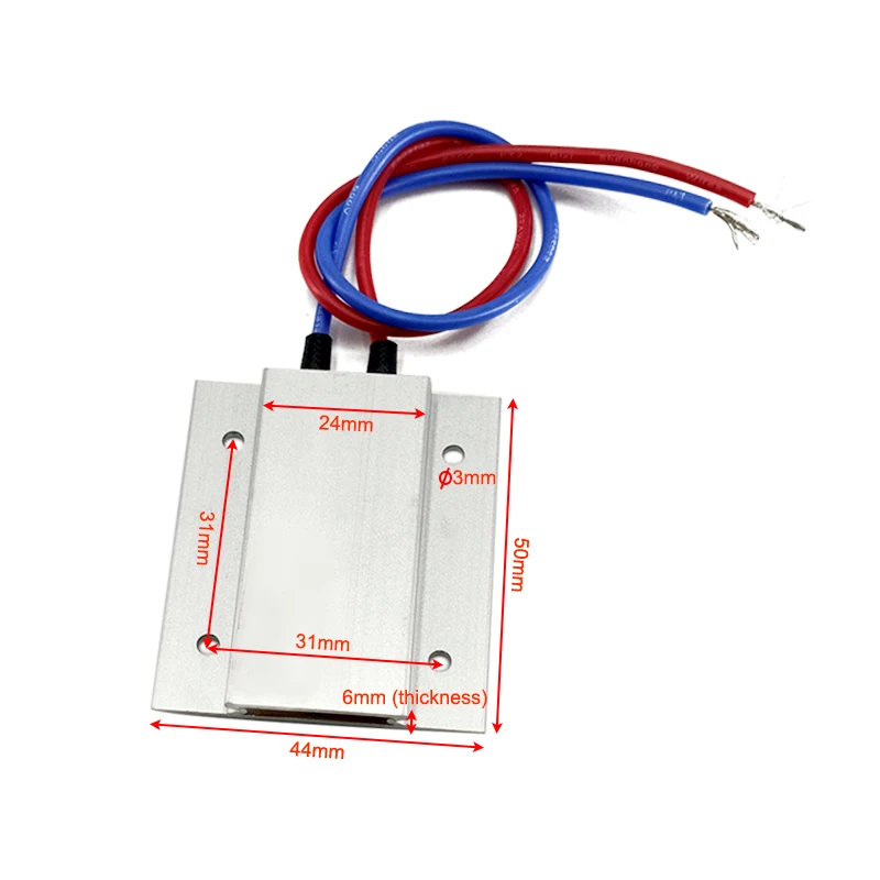 Elemento de Aquecimento Bonde da Temperatura Constante da Placa do Calefator Ptc para a Instrumentação Elemento 50x44x6 mm 220v 70 270c do Calefator do Ptc de Peças