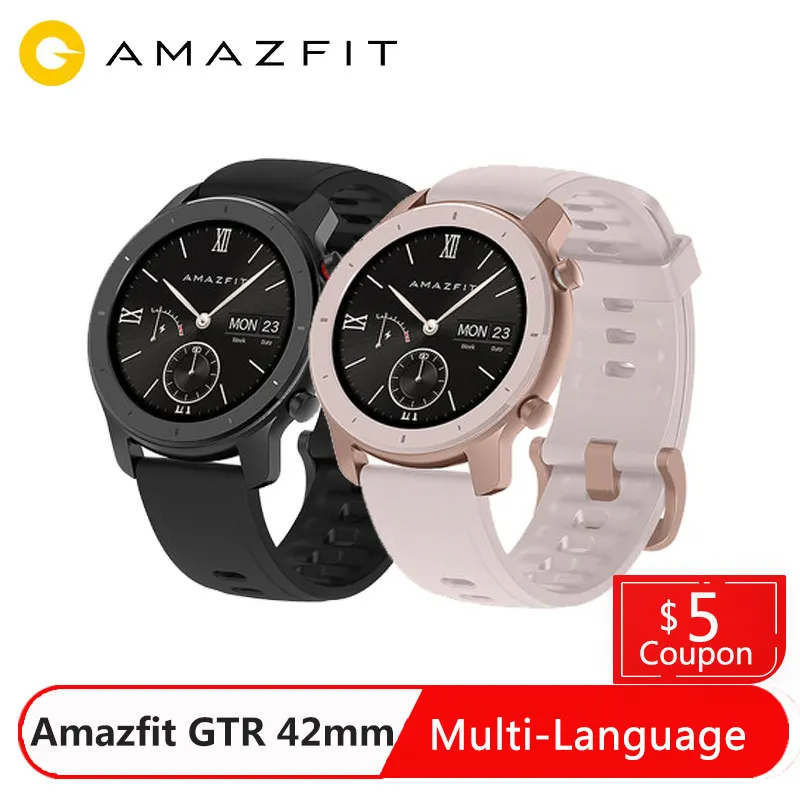 Xiaomi Huami Amazfit GTR 42 мм умные часы глобальная версия 12 дней батарея gps 5ATM водонепроницаемые умные часы