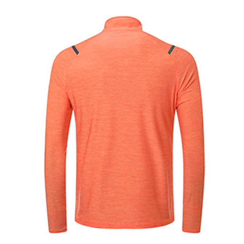 Summer Quick Dry Elastic Running Shirts Men Women 1/4 Zipper Long Sleeve T-Shirt Gym Fitness Workout Sportswear Tops Customize 3