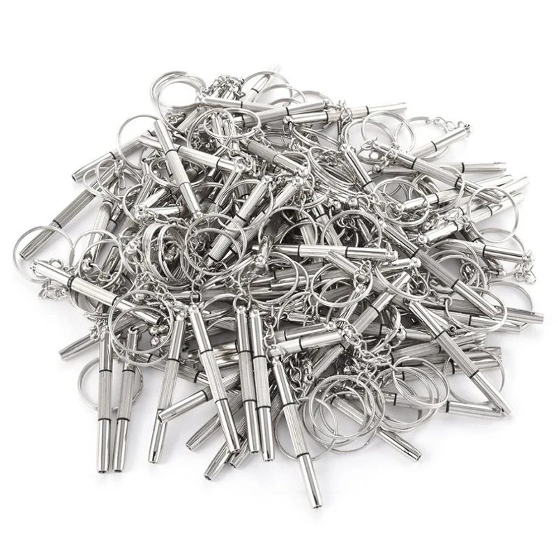 

BHTS-100Pcs/Pack 3 in 1 Eyeglass Screwdriver Sunglass Glasses Watch Repair Tool Kit with Keychain Portable Screwdriver Tool