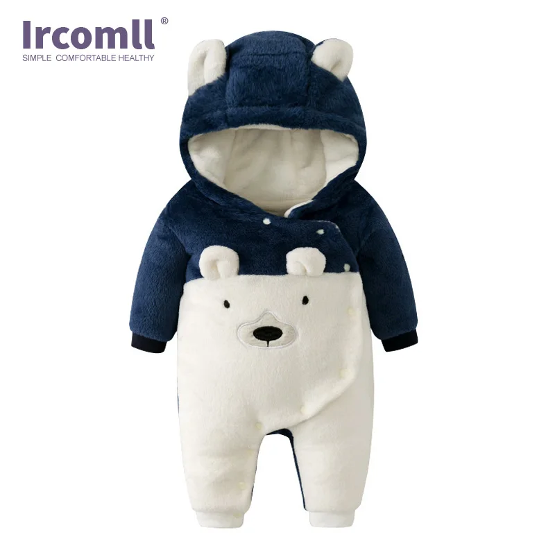 Комбинезоны для новорожденных Ircomll, теплые флисовые комбинезоны с подкладкой из мягкого медведя для мальчиков и девочек на осень и зиму, вер... Комбинезоны для новорожденных Ircomll, теплые флисовые комбинезоны с подкладкой из мягкого медведя для мальчиков и девочек на осень и зиму, вер...
