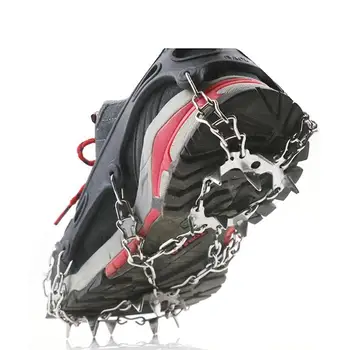 

19 Teeth Outdoor Climbing Crampons Spikes Anti Slip Walk Traction Cleats Over Shoe Ice Snow Grips with Carry Bag
