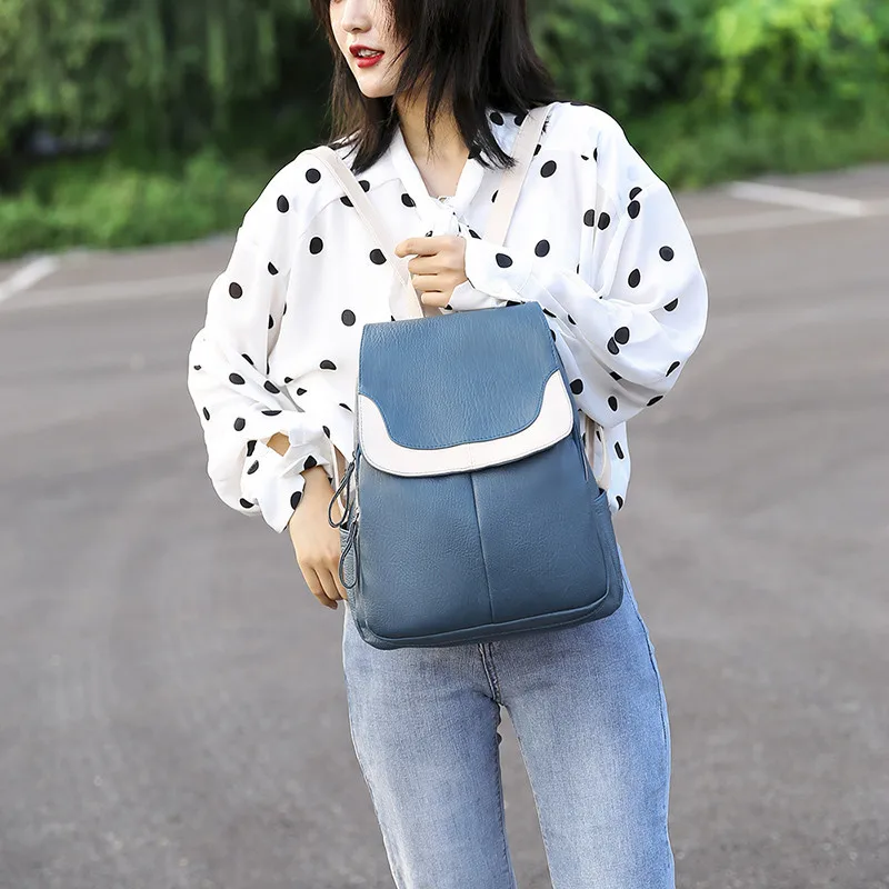 Preppy Style Designer Backpacks Women Quality PU Leather Travel Back Bag for Elegant Ladies Shopping Bag School Girl Book Bags