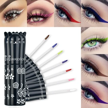 

1PC Matte Liquid Eyeliner Pencil Long Lasting Quick Dry Black Eye Liner Pen Cartoon Shaped Eyeliner White Pigment Cosmetic TSLM2