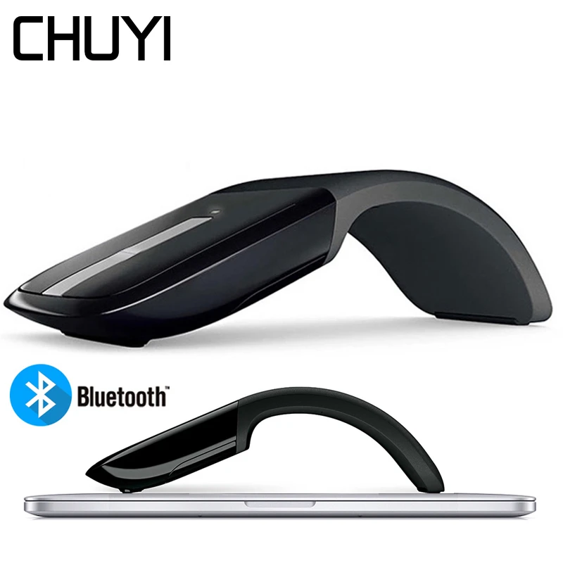 Baratos CHUYI inalámbrico Bluetooth Arc Touch Mouse óptico de 1200DPI plegable Slim portátil Mause Ultra delgado de los ratones de ordenador para PC de Microsoft