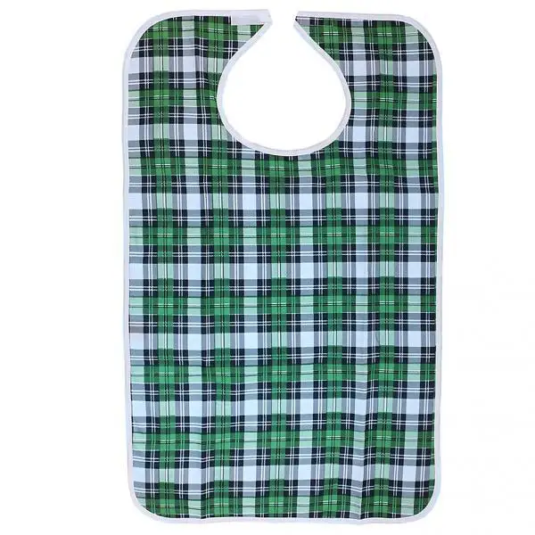 

2x Adults Elders Large Clothing Spill Protector Disability Aid Apron - Grid