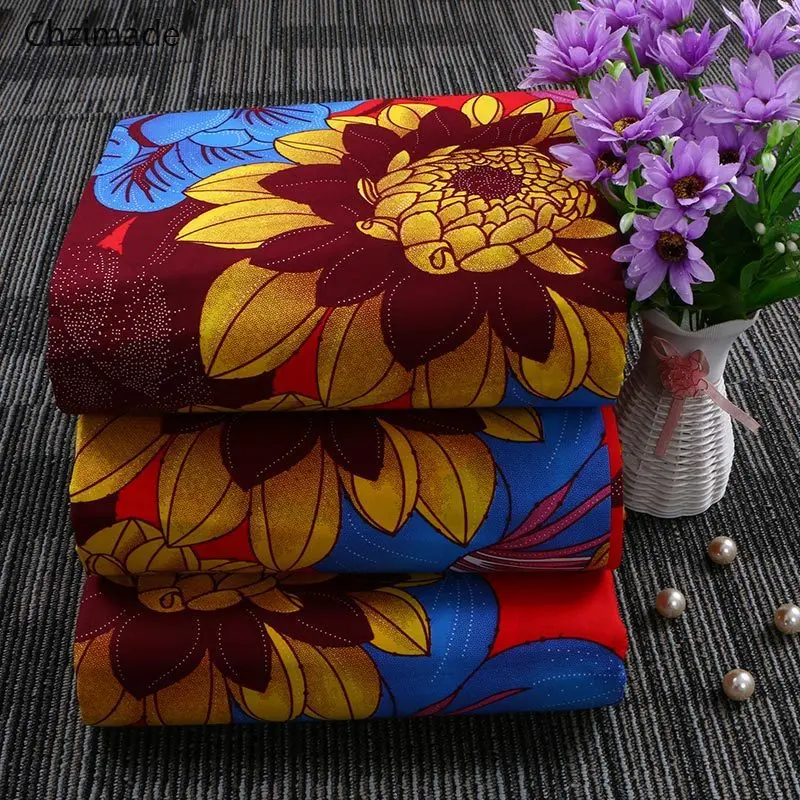 

Chzimade 1Yard Flower Real Wax African Fabric Ankara African Cotton Wax Print Fabric For Party Dress Making Accessories