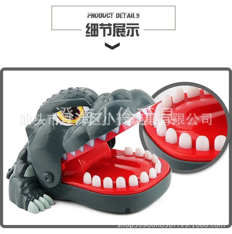 Trick Biting Monster King Electric Large Size Bite Finger Sharks Shining Sound Making Bite Finger Trick Toy