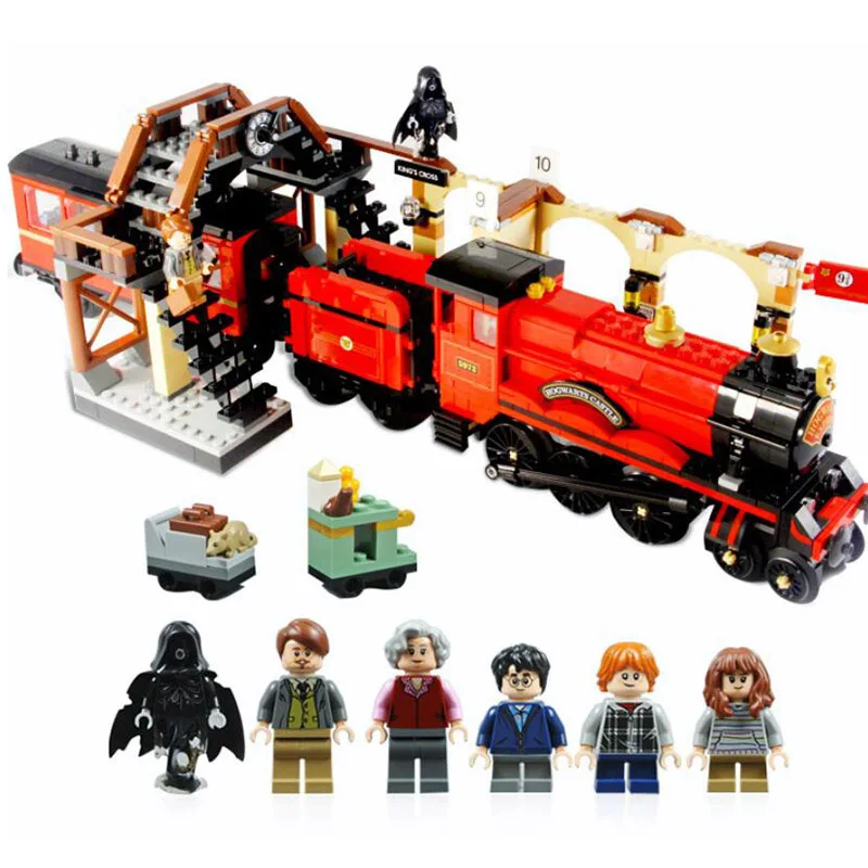 Castle Express Train Building Blocks Castle House Bricks City Creator Compatible Legoinglys  Knight bus 75957 Toys For Children