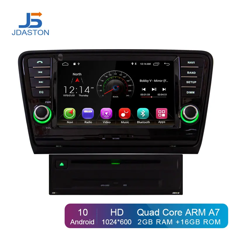 Автомобильный DVD плеер JDASTON Android 10 для SKODA Octavia 2013 2014 2015 мультимедиа GPS навигация 2 Din