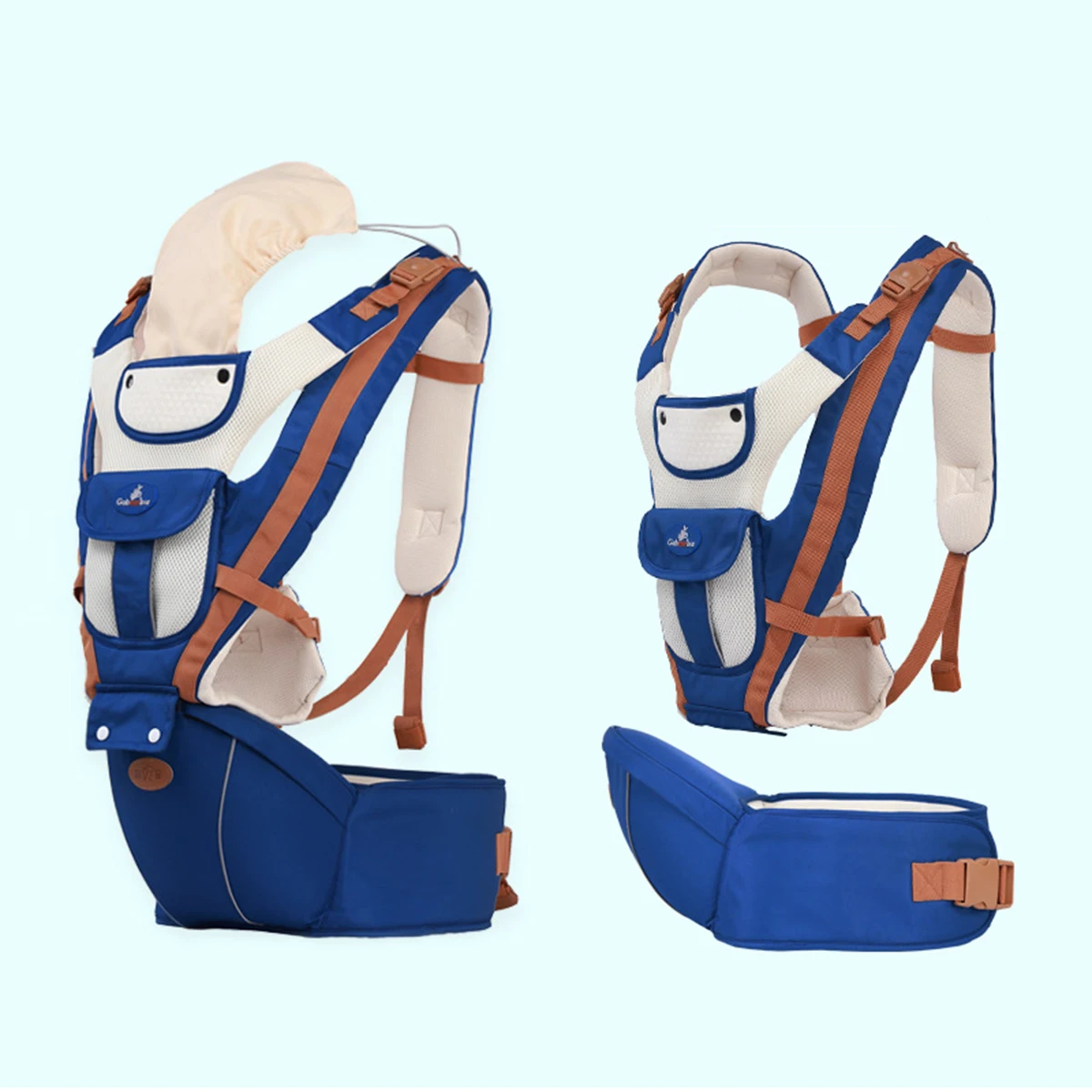 0-36M Ergonomic Baby Carrier Infant Baby Hipseat Carrier Front Facing Ergonomic Kangaroo Baby Wrap Sling for Baby Travel