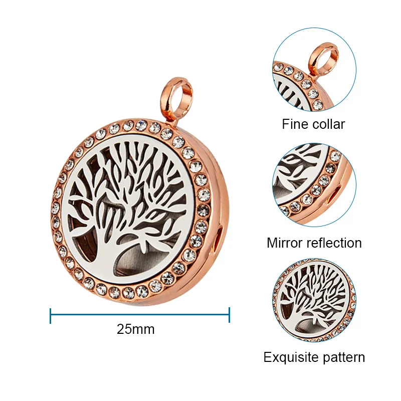 

New Aroma Diffuser life Tree Necklace Open Lockets Essential oil Pendant Perfume Oil Locket to send Chain with 10pcs Pads