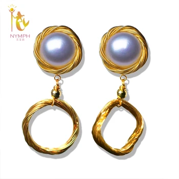 

[NYMPH] Fine Jewelry A&B Long Tassel Pearl Earrings Natural Pearl Drop Earrings For Women Party E366