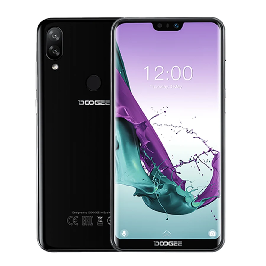 DOOGEE N10 мобильный телефон Octa Core, 3 Гб оперативной памяти, Оперативная память 32GB Встроенная память 5,84 дюймов FHD+ 19:9 Дисплей 16.0MP Фронтальная камера 3360 мАч Android 8,1 4glte - Цвет: Obsidian black