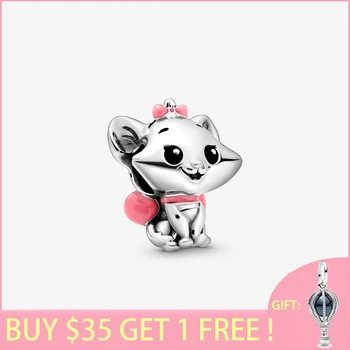 

2020 New Arrival S925 Sterling Silver Beads The Aristocats Marie Charms fit Original Pan's Bracelets Women DIY Jewelry