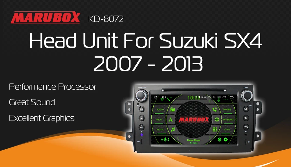 Clearance Marubox KD8072 DSP, 64GB 2Din Car DVD Player for Suzuki SX4 2007-2013, Car Multimedia Player, Android 9.0, 8 Core with DVD 0