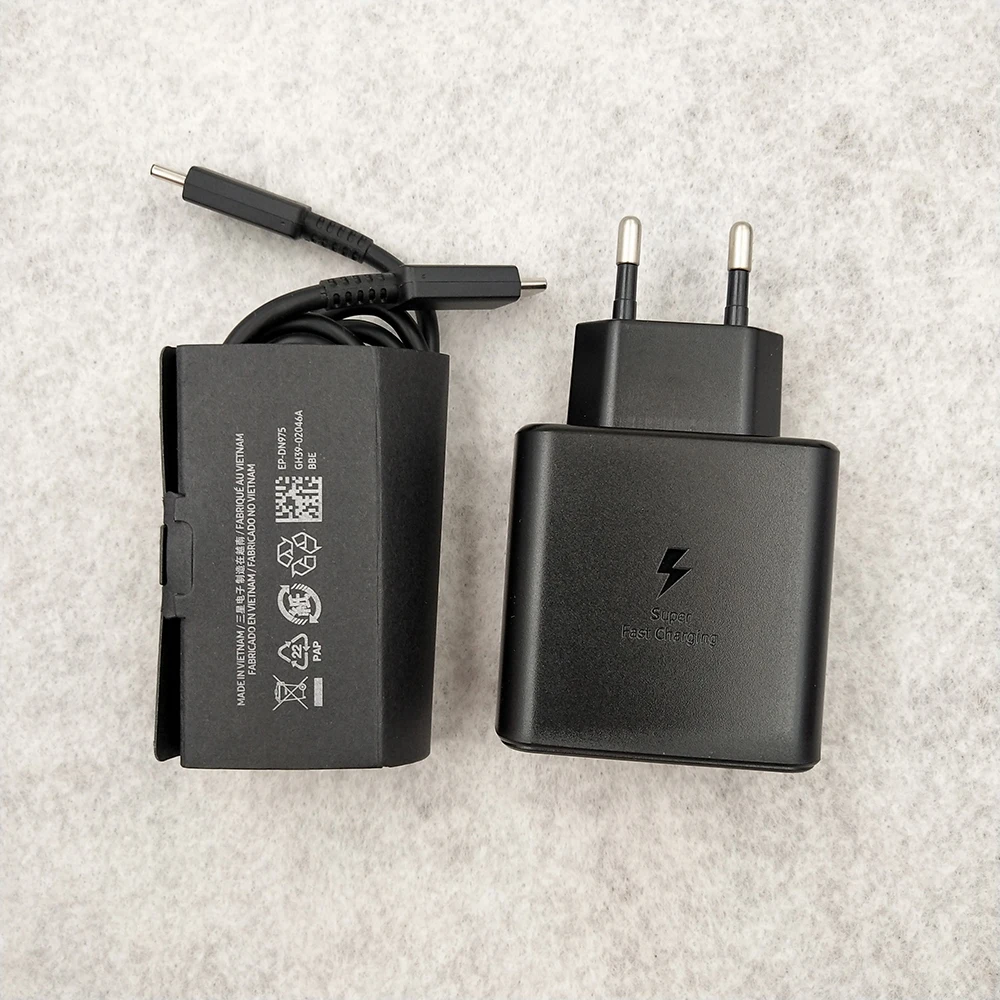 SAMSUNG 45W USB-C Super Charger Adaptive Fast Charge Adapter EP-TA845 Type C Cable For Galaxy Note 20 S20 Plus Ultra S10 Note10