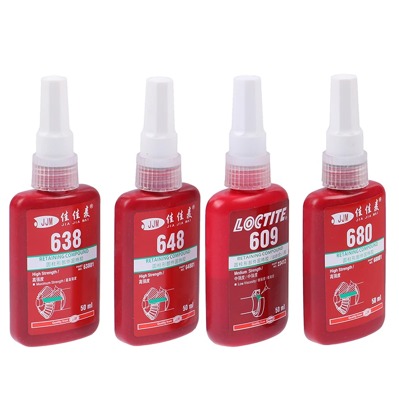 

609 638 648 680 Retaining Compound Thread Locker 50ml Adhesive Glue For Bearing Fastening Cylindrical Parts Holding Glue