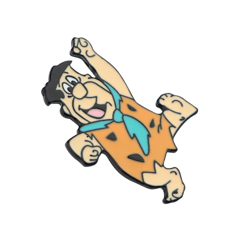 K815 Flintstones Мультяшные забавные эмалированные булавки и броши для женщин и мужчин нагрудные булавки рюкзак сумки значки детские подарки ювелирные изделия