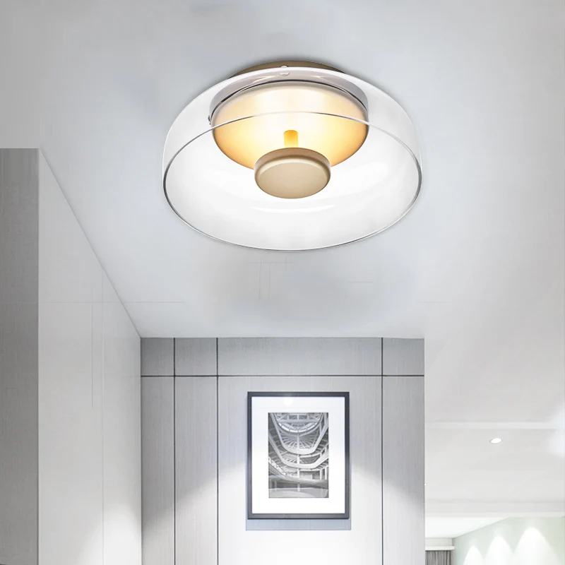 Светодиодный светильник для коридора и прохода, современный минималистичный светильник для крыльца, стеклянный светильник для балконного зала, домашний маленький потолочный светильник