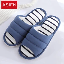 ASIFN Для мужчин тапочки с мехом; парные тапочки плюшевые домашние Нескользящие тапочки; женские тапочки; ботинки с мягкой подошвой на все сезоны теплая обувь, хлопковая ткань
