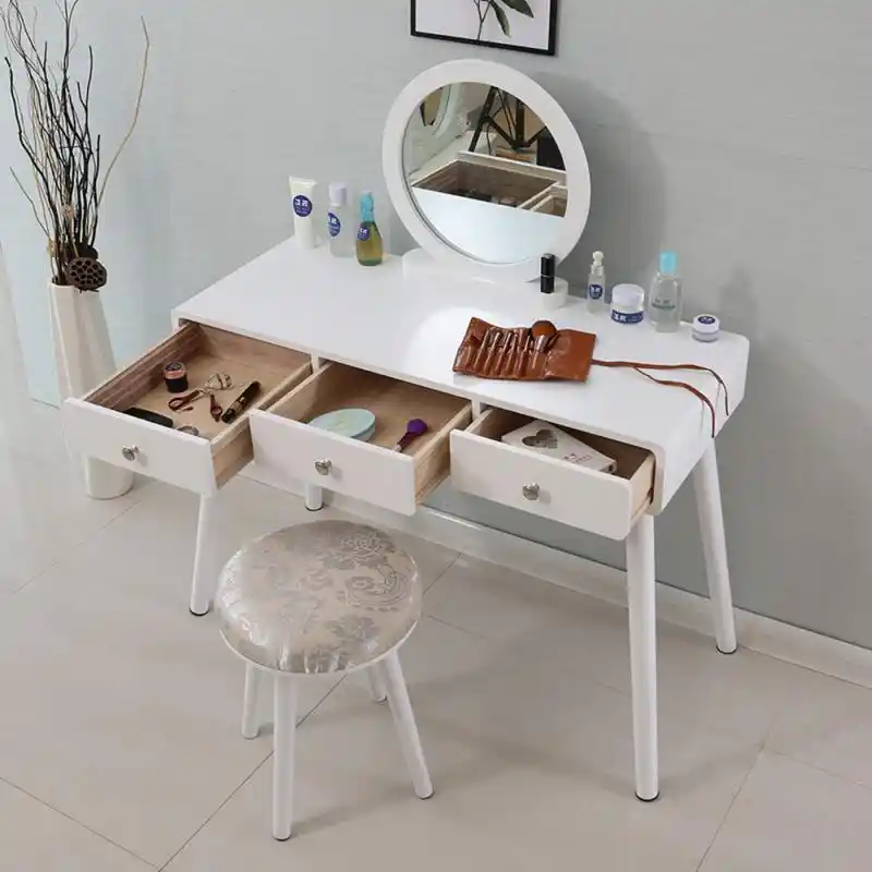 white makeup vanity with lights