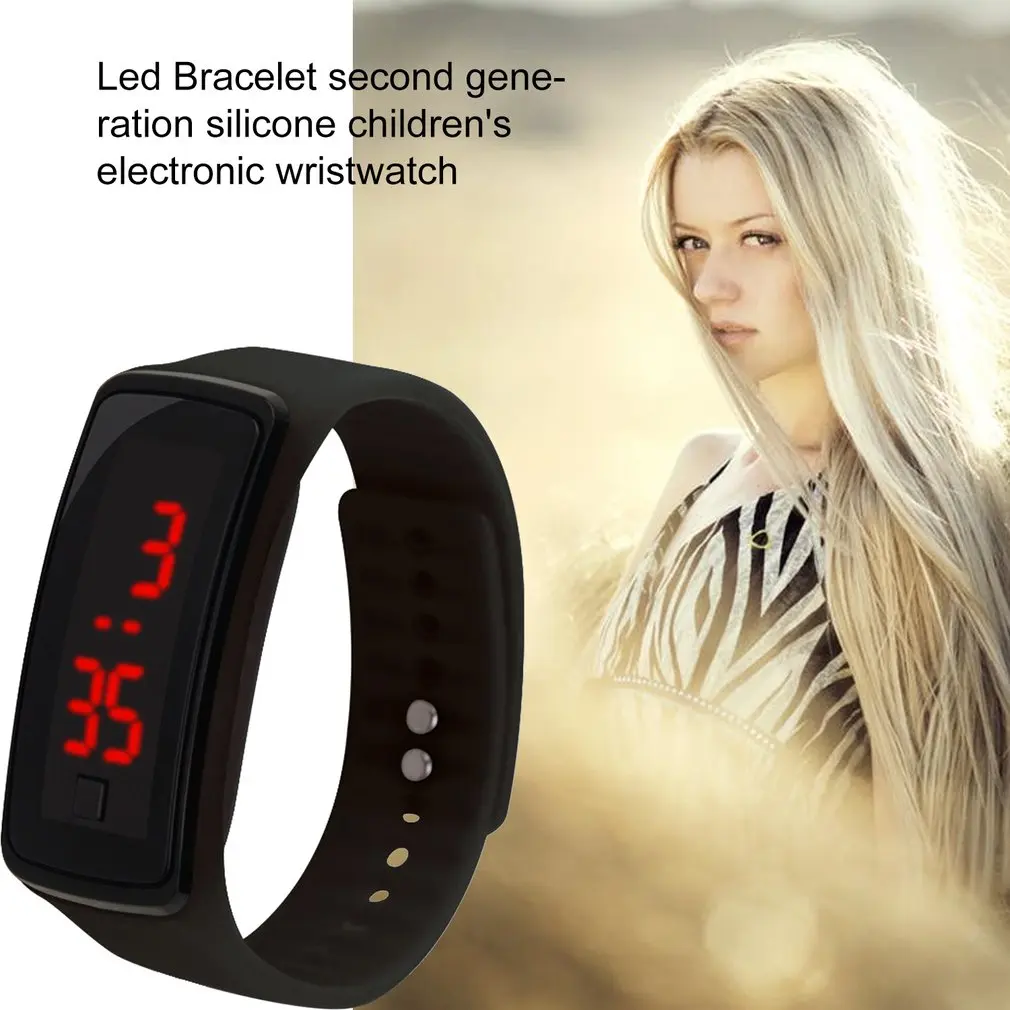 Led Bracelet Second Generation Silicone Electronic Watch Children Male And Female Students Sports Silicone Electronic Watch