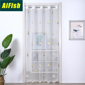 

Simple Modern Embroidery Bedroom Living Room Tulle Curtain Balcony Kitchen Door And Window Decoration Tulle Curtain M092-3