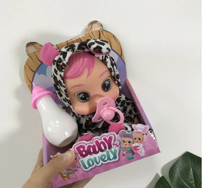 8 дюймов kawaii милые детские куклы игрушки плакса соска звук слезы пить воду игровой домик Игрушки для малышей Девочки подарок