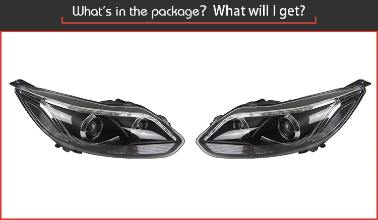 Головной светильник s для автомобиля Ford Focus 2012- Focus 3 DRL Дневной ходовой светильник светодиодный Биксеноновая лампа противотуманный светильник тюнинг автомобильные аксессуары