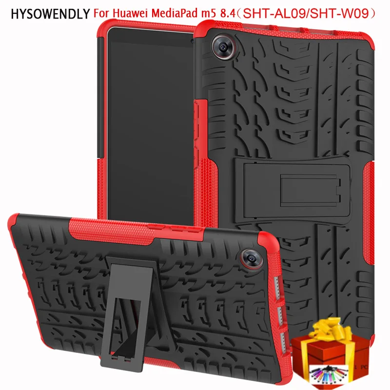 

HYSOWENDLY Case For Huawei Mediapad M5 8.4 SHT-AL09 SHT-W09 8.4" Tablet Armor Kickstand Hard PC + Soft Silicone TPU Covers Cases
