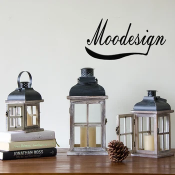 

Retro Wood Glass Candlestick High-grade Candle Holders Garden Bar Home Decoration Windproof Wind Lamp Bougeoir Decoration FC113