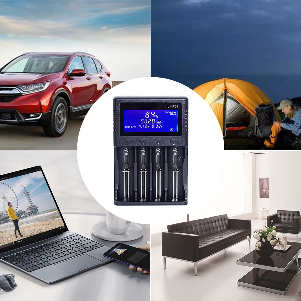 AA AAA lcd дисплей 18650 21700 портативный 10440 14500 Многофункциональная Защита компактный электрический 4 слота Смарт зарядное устройство Универсальный