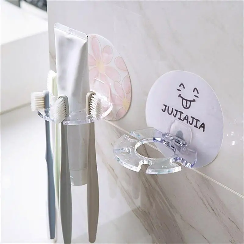 1PC Toothbrush Holder Suction Wall-mounted Storage Rack Disc Multicard Slot Toothpaste Dispenser Bathroom Hanging Organizer Tool | Дом и сад