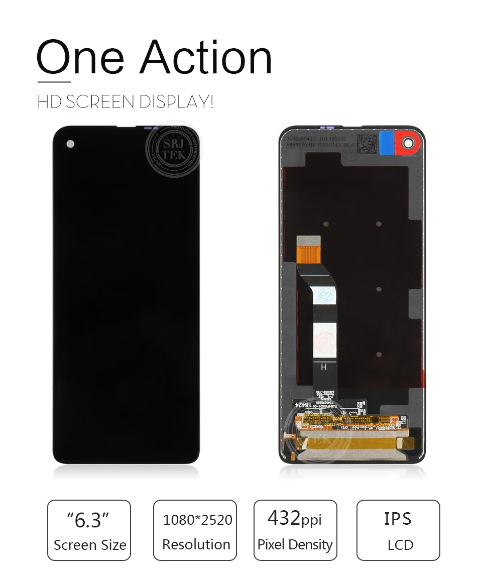 100% Tested For Motorola One Action LCD 